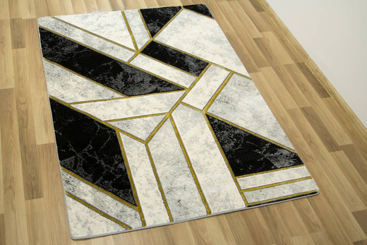 Dywan Diamond K4423G Geometryczny złote kreski