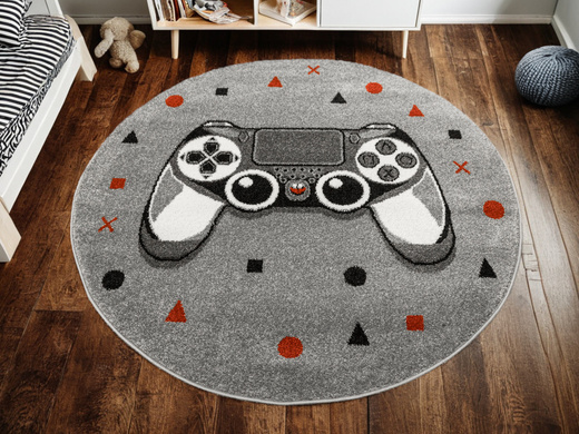 Okrągły Dywan Lima G928A l.grey/d.grey Gamepad Szary