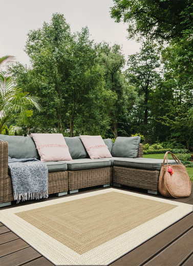 Dywan Dwustronny Sznurkowy Brussels 205830/10820 Jute Outdoor Ramki Beż Krem