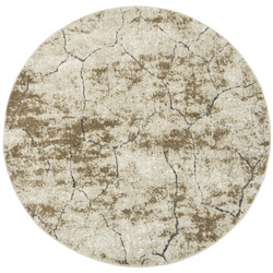 Okrągły Dywan 5762B t.beige/t.gold Zer Lux Lśniący Beż Szary Piaskowiec