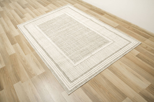 Dywan Cotton C117 naturel/grey Krem szay Beż Ramka