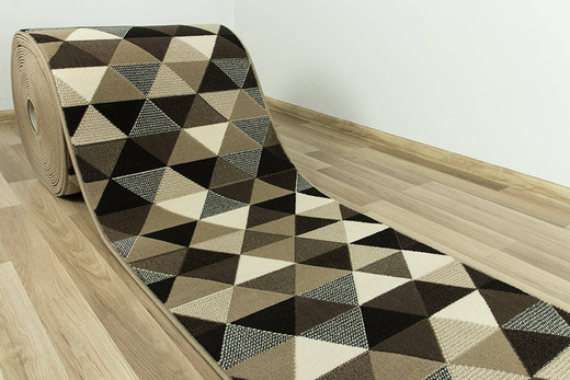 Chodnik luna 503430/97911 trójkąty brąz szerokość 100 cm