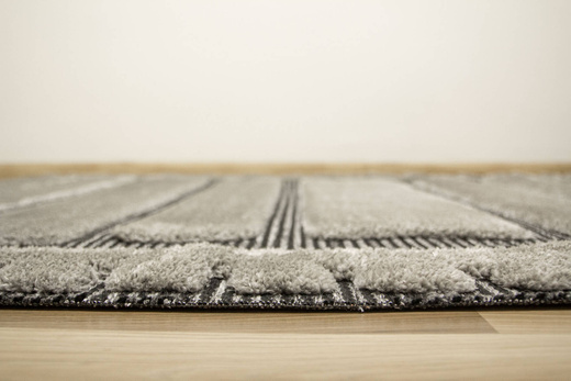 Dywan Shaggy Lula Soft IM44A Szary Czarny Geometria