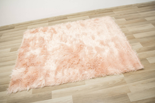 Dywan Skóra Róż Lśniący Shaggy
