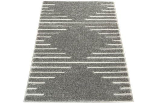 Dywan Shaggy Lula Soft IM43A CNFG4 Cream/Grey Szary Geometryczny Romby Kreski