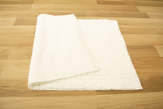 Antypoślizgowy Dywanik Łazienkowy Shiny Chenille Biały 503362