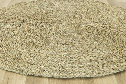 Okrągła Mata Słomiana Pełna Plecionka