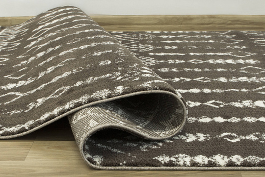 Dywan Karof 2619A brown/white 23 Brązowy Krem Etno