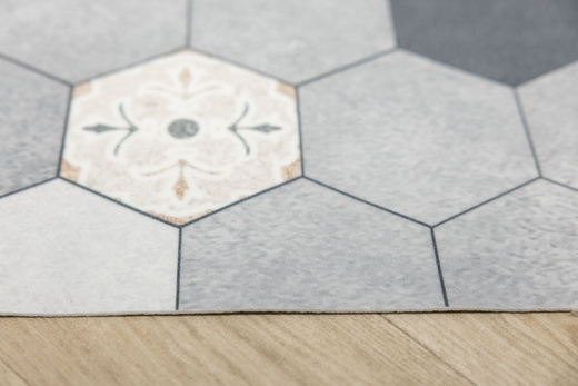 Antypoślizgowy Dywanik Łazienkowy Kuchenny Mata Magic M4 Szary Sześciokąty