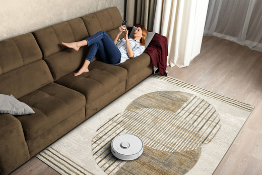 Dywan Verano H538A cream/l.beige Beż Krem Szary Okręgi