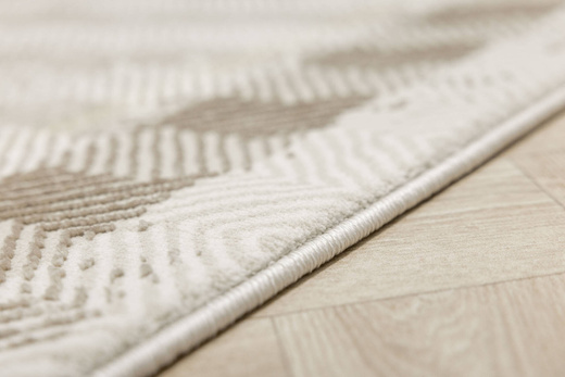 Lśniący Dywan Allora Plus D893A cream/d.beige Krem Złoty Jodełka Ramka