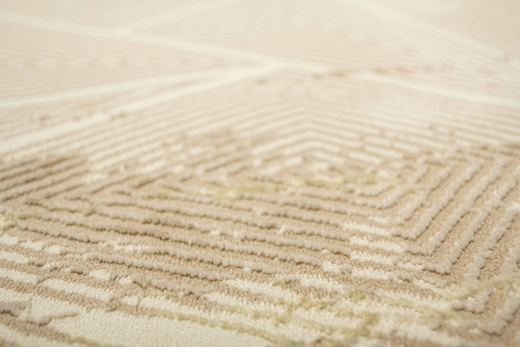 Lśniący Dywan Allora Plus F356A l.brown/beige Beż Złoty Trójkąty