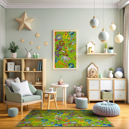 Dywan Alfabet 12 green