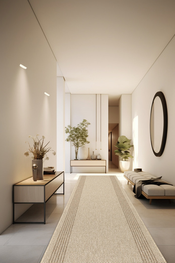 Chodnik Sznurkowy Antypoślizgowy Natura Loper 3412 Beż Brąz Paski szerokość 80 cm