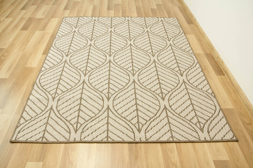 Dywan Dwustronny Sznurkowy Brussels 205647/10210 coffee Beż Krem Listki Outdoor