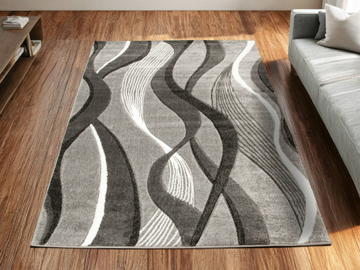 Dywan Amelia B178B grey/d.grey Szary Czarny Wstęgi Fale