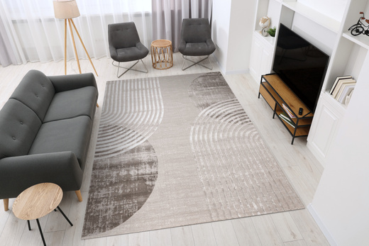 Dywan Nantes Nantes NT209A Beige/Brown Szarobeżowy Półkola