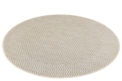 Okrągły Dywan Sznurkowy Jeans 19242/P01 Koło Beż Krem Jodełka