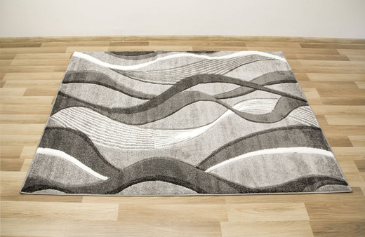Dywan Amelia B178B grey/d.grey Szary Czarny Wstęgi Fale