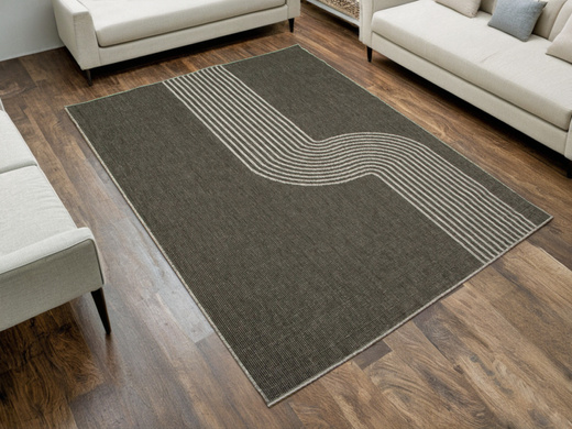 Dywan Dwustronny Sznurkowy Brussels 205631/11020 night silver Szary Grafit Fala Outdoor