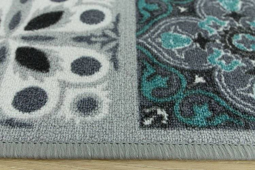 Antypoślizgowy Chodnik patchwork turkus szerokość 120 cm