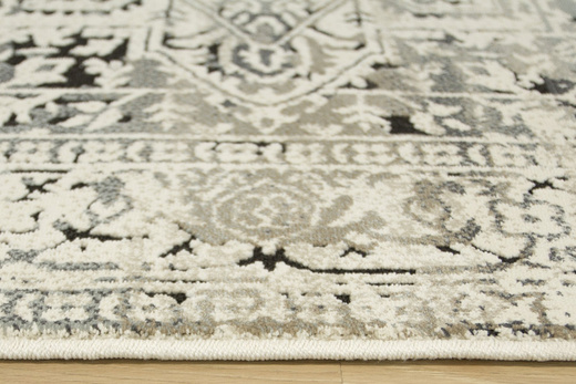 Dywan Boho 37WMW Krem Czerń Ornament