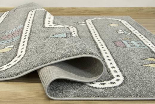 Dywan Dziecięcy Lima C263A l.grey/cream Uliczki Domki Drzewka