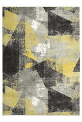Dywan Victoria B885A grey/yellow Trójkąty Żółty Szary Przecierany