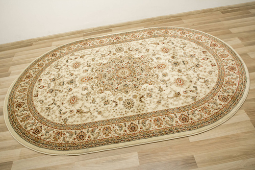 Owalny Dywan Super Rose D373A cream/cream Ornament Jasny Beż Krem