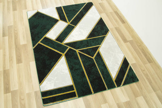 Dywan Diamond K4423Y green Butelkowa Zieleń Marmur Geometryczny Kreski