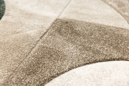 Dywan Kandy N412A l.beige/emeral Butelkowa Zieleń Beż Fryz