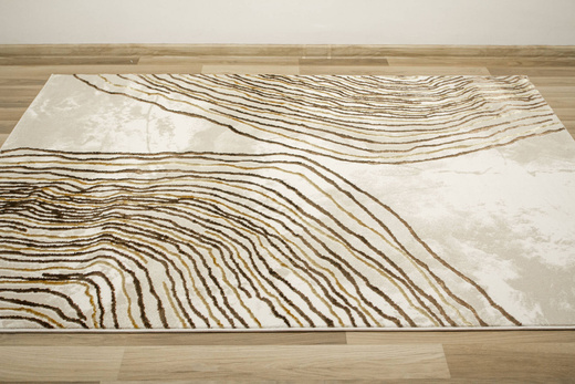 Dywan Elisa PF152 Brown Złoty Brąz Linie