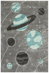 Dywan Lima F495A l.grey/blue Pastelowy Szary Niebieski Planety