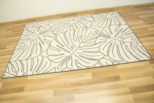 Dywan Dwustronny Sznurkowy Brussels 205625/10510 green w liście monstery Outdoor