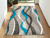 Dywan Amelia B178B grey/turquoise Szary Turkusowy Wstęgi Fale 