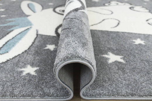 Dywan Dziecięcy Lima 9377C l.grey/blue Szary Krem Króliczek w Okularach