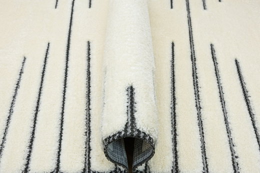 Dywan Shaggy Lula Soft IM43A Black/Bone Romby Krem Czarny Grafit