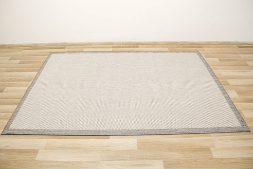 Dywan Dwustronny Sznurkowy Brussels 205014/10010 Silver Romby Kratka Outdoor