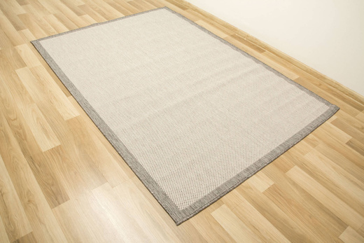 Dywan Dwustronny Sznurkowy Brussels 205014/10010 Silver Romby Kratka Outdoor