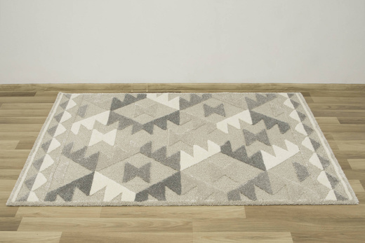 Dywan Coco 59603/655 Shaggy Dwupoziomowy Trójkąty Szary Beż Krem