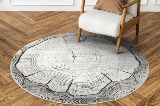 Dywan Okrągły Matara P156A l.grey/sp.antr Szary Beż Krem Pień