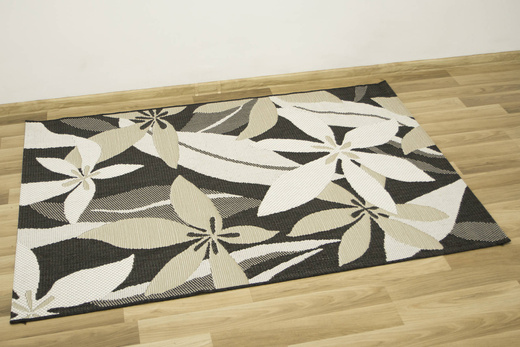 Dywan Sznurkowy Foggia 16701/690 Kwiaty Krem Antracyt Beż