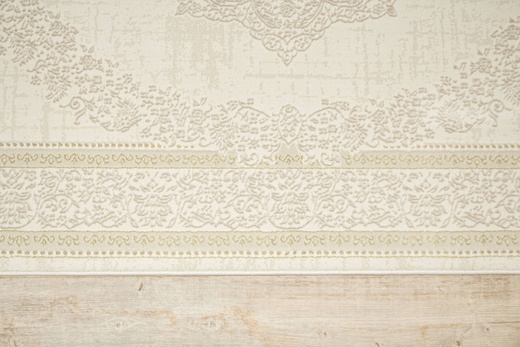 Lśniący Dywan Allora Plus F344A Cream/Cream Krem Beż Ornament