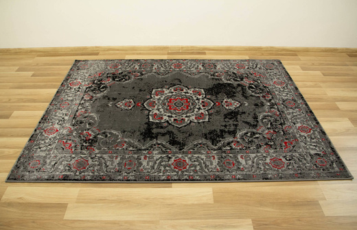 Dywan Victoria 7094A grey/d.grey Szary czerwony Ornament