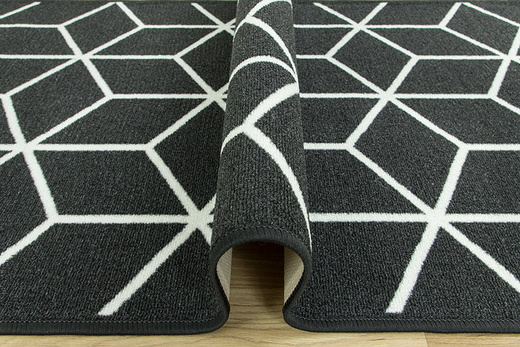 Antypoślizgowy chodnik cubes 29 czarny szerokość 80 cm