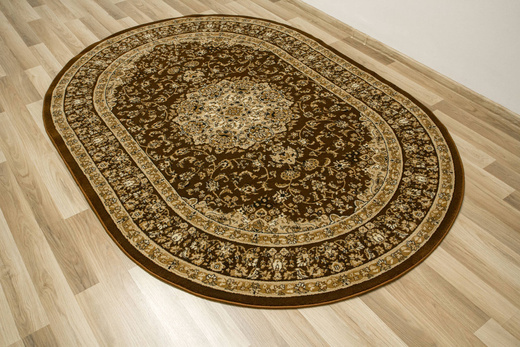 Owalny Dywan Super Rose 3619A brown/brown Ornament Brąz Beż Krem