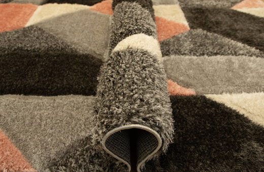 Dywan Shaggy California P477A antracyt/d.pow Trójkaty Krem Szary Róż