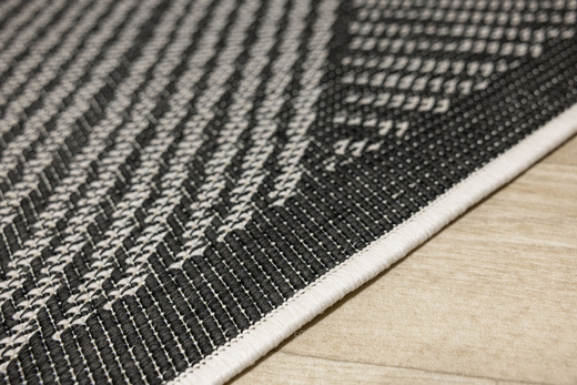 Dywan Dwustronny Sznurkowy Brussels 205942/10120 Night Antracyt Szary Trójkąty Outdoor