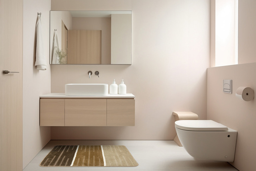 Dywanik Łazienkowy Como Beige Beżowy Krem Pasy