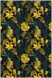 Dywan w Liście Palmy Monstera Gold Green